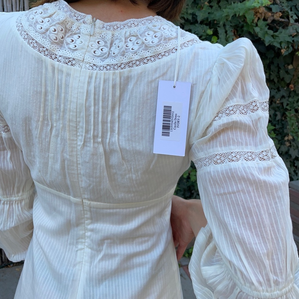 Sold Reformation Cecille Dress || Cream - Picture 6 of 16